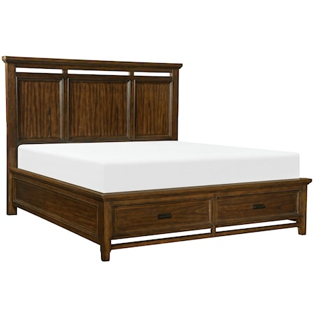 Queen Platform Bed with Footboard Storage