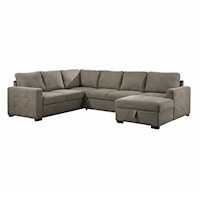 Contemporary 3-Piece Sectional Sofa with Pull-out Bed and Right Chaise