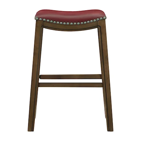 Transitional Pub Stool with Nail-Head Trim