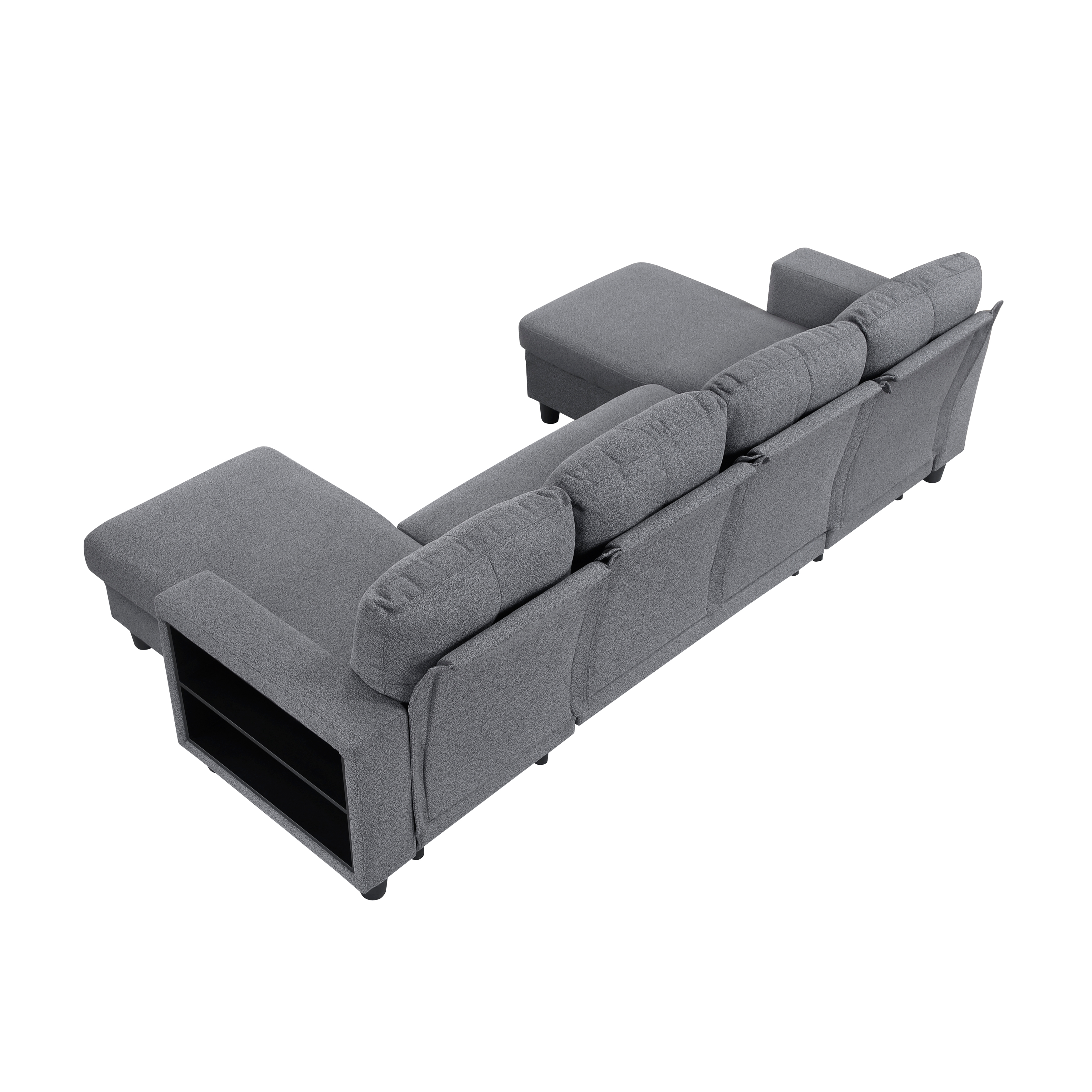 4-Piece Sectional Sofa with Pull-Out Bed