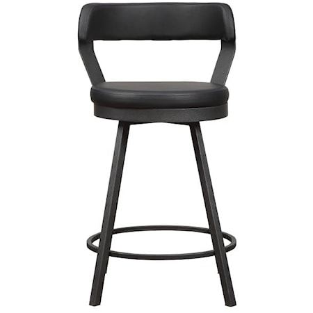 Industrial Counter Height Swivel Chair with Bi-Cast Vinyl Upholstery
