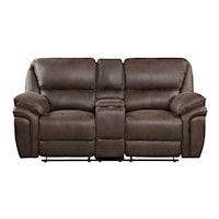 Casual Dual Reclining Loveseat with Center Console