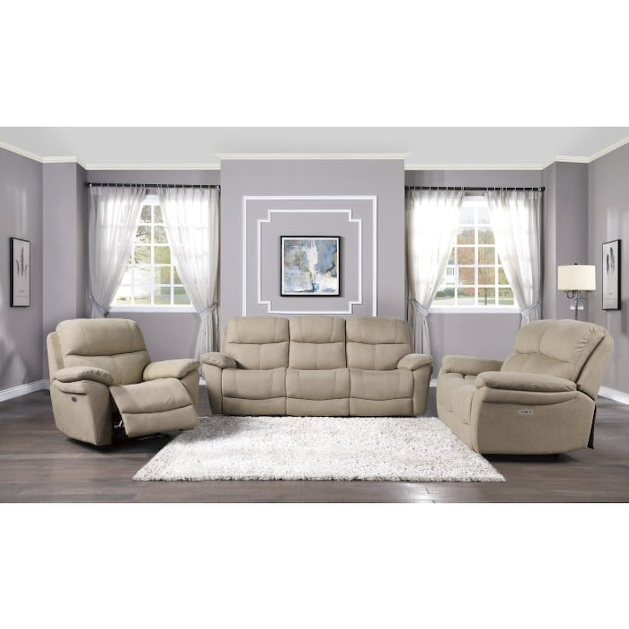 Homelegance Longvale Dual Power Reclining Sofa