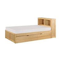 Transitional Twin Bookcase Bed with Twin Trundle