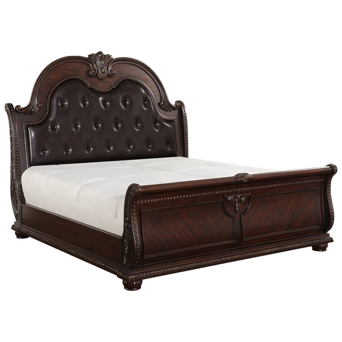 Homelegance Cavalier 4-Piece Queen Upholstered Sleigh Bedroom Set