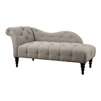 Traditional Tufted Chaise with Turned Legs
