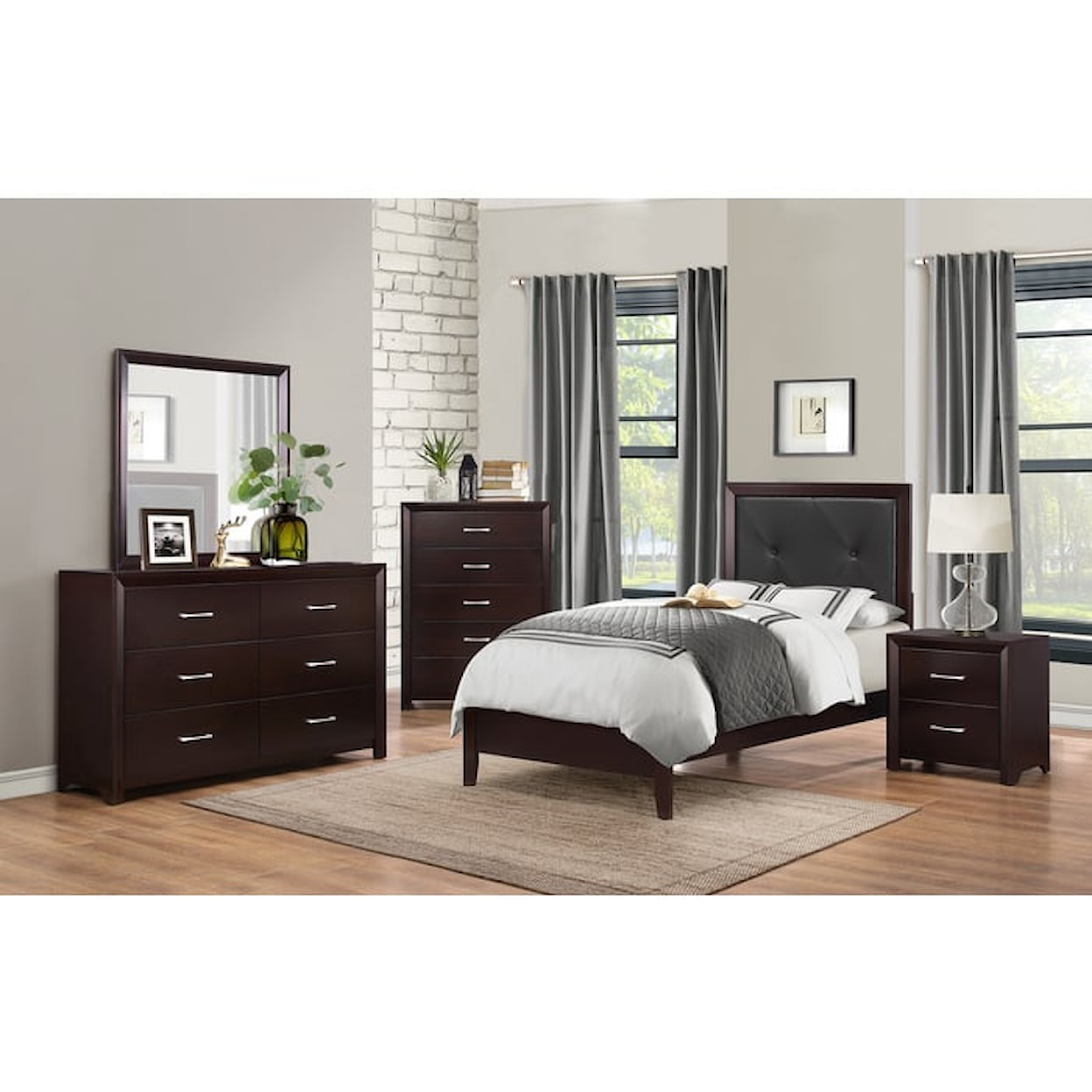 Homelegance Furniture Edina 2-Drawer Nightstand