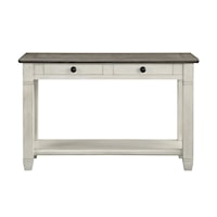 Casual 2-Drawer Rectangular Sofa Table with Lower Display Shelf