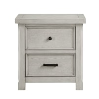 Traditional 2-Drawer Nightstand with Knob and Bar Handles