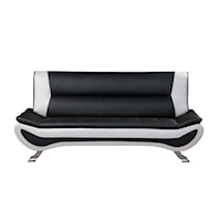 Contemporary Sofa with Chrome Legs