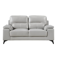 Contemporary Loveseat with Exposed Metal Feet