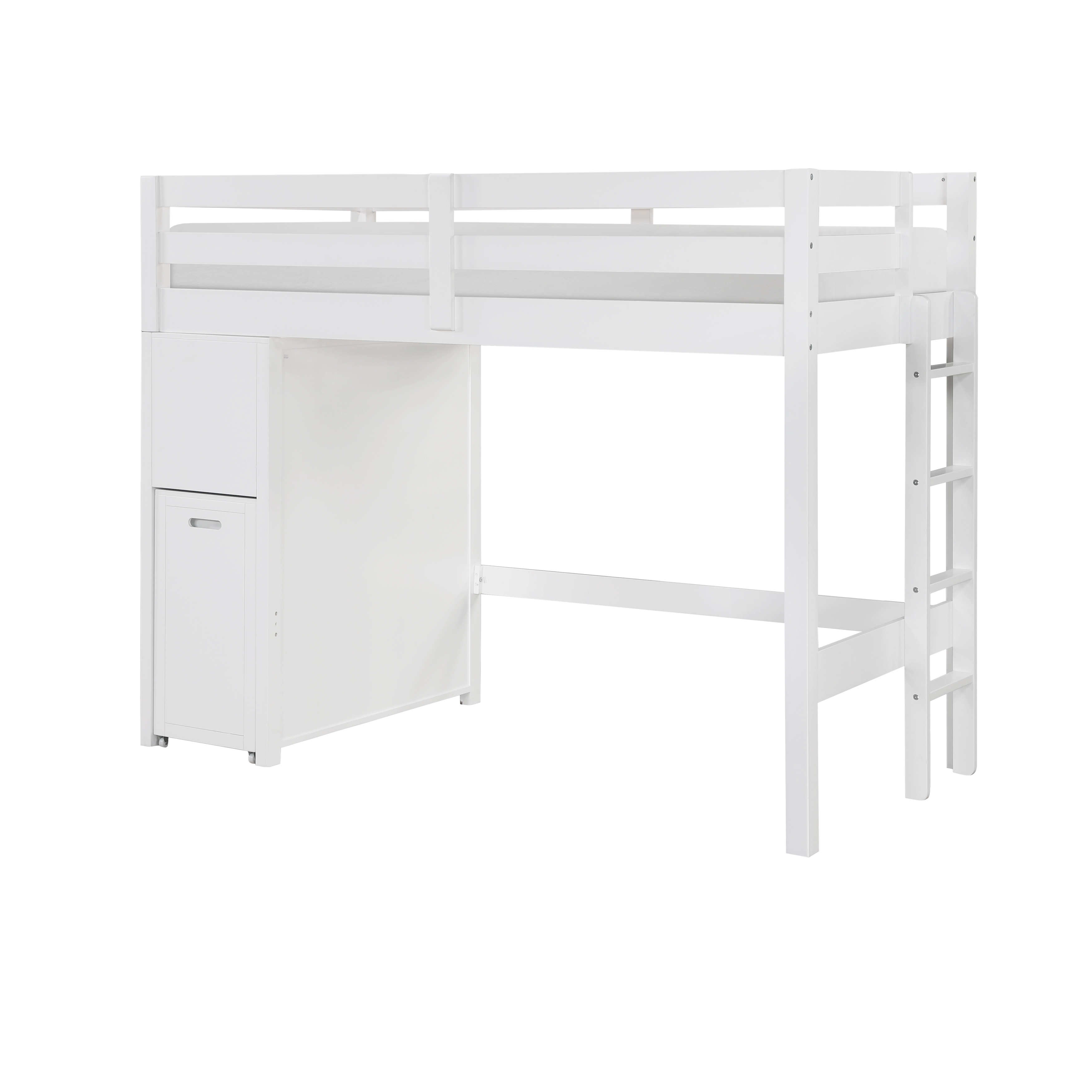 Twin/Full Loft Bunk Bed with Hidden Desk