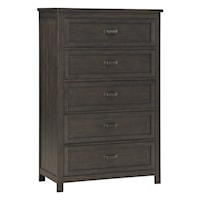 Transitional Five-Drawer Chest with Cup Pulls