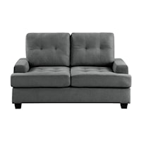 Transitional Loveseat with Tufted Cushions