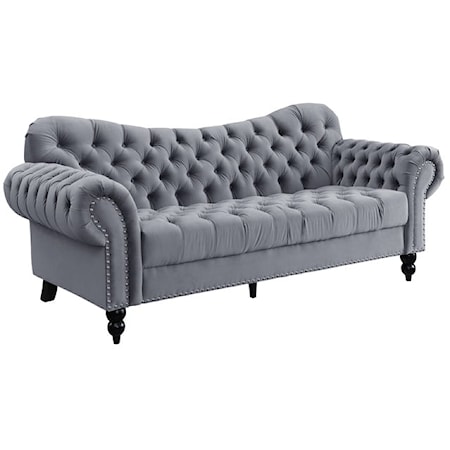 Glam Sofa with Nailheads