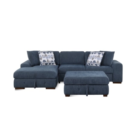 2-Piece Sectional Sofa with Ottoman