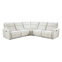 Casual 5-Piece Modular Power Reclining Sectional With Power Headrests