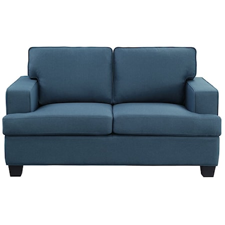 Transitional Loveseat with Track Arms