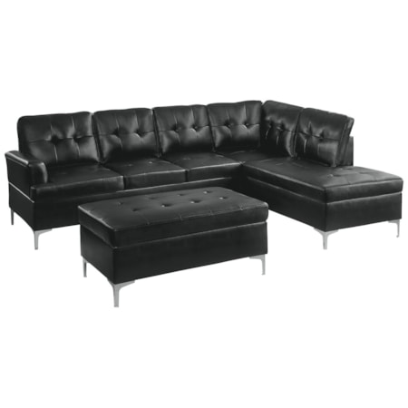 3-Piece Sectional Sofa and Ottoman