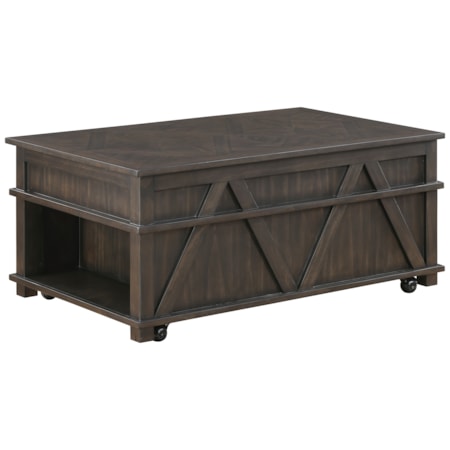 Lift=Top Cocktail Table w/Casters
