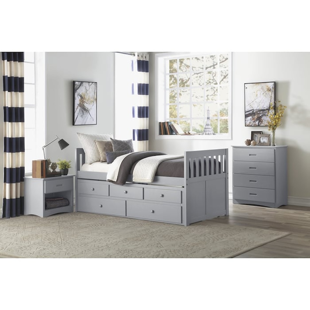 Home Style Gray Youth Night Stand