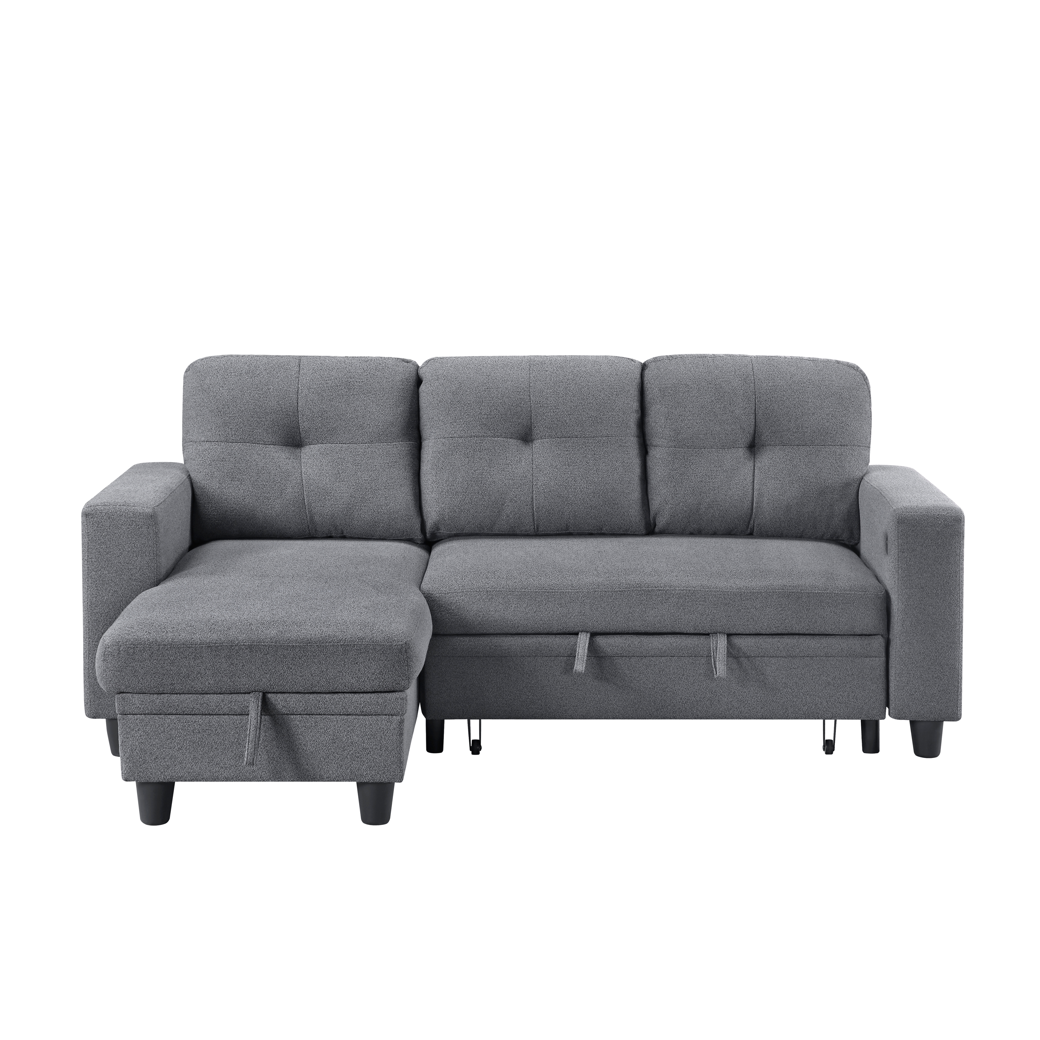 3-Piece Sectional Sofa with Pull-Out Bed