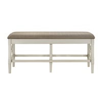 Casual Farmhouse Upholstered Counter Bench
