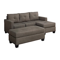 2-Piece Reversible Sofa Chaise with Ottoman