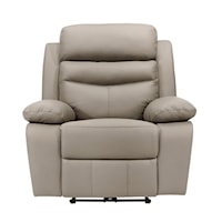 Casual Power Recliner with Pillow Arms