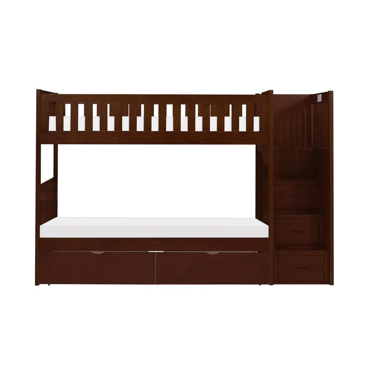 Twin/Twin Step Bunk Bed with Storage Boxes