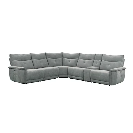6-Piece Modular Power Reclining Sectional with Power Headrests and USB Ports