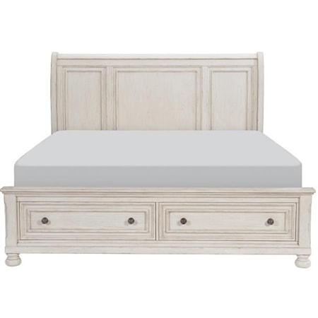 Queen Platform Bed with Footboard Storage