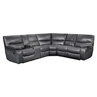 Casual 3-Piece Reclining Sectional with Left Console and Pillow Arms