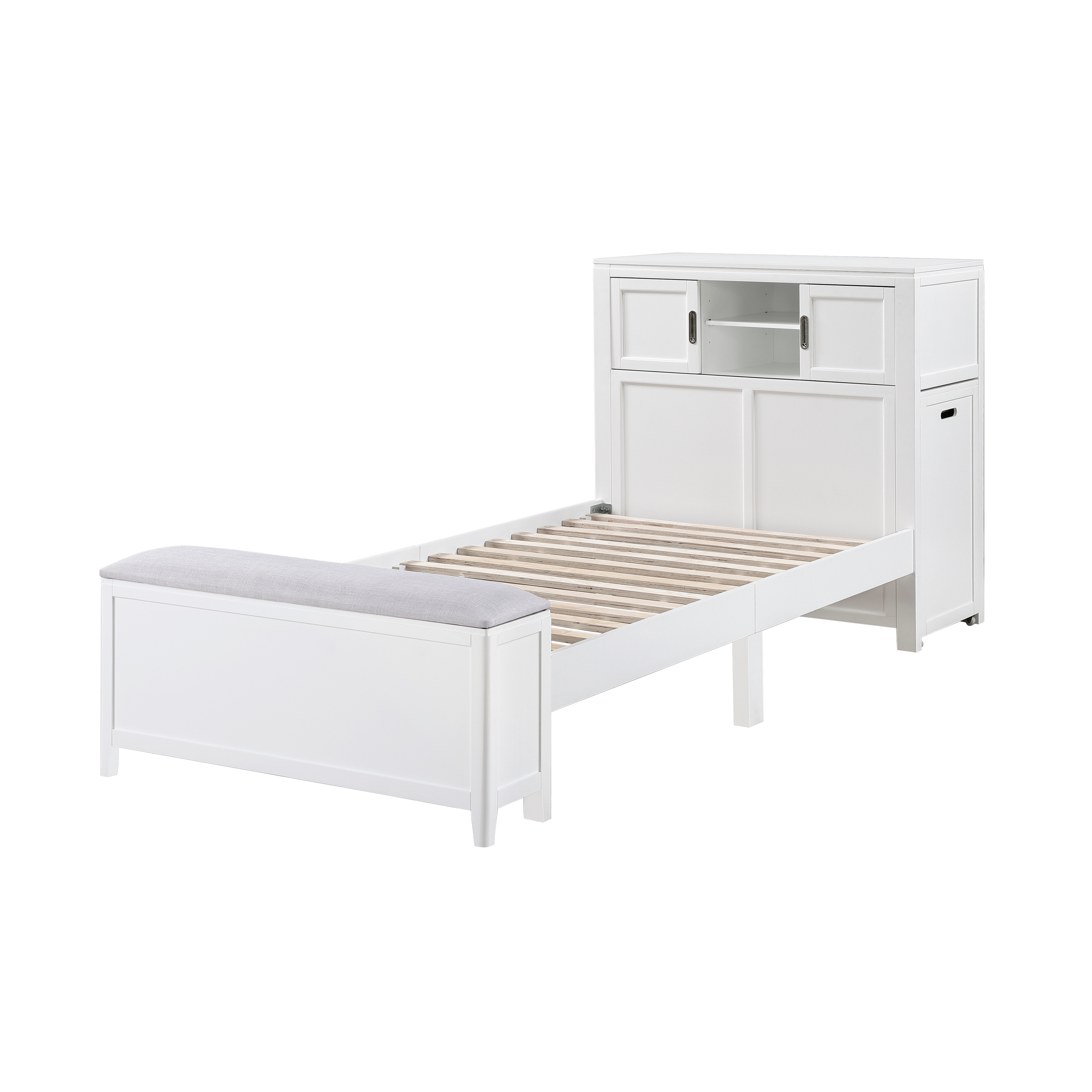 Homelegance Sloane Twin Bookcase Bed with Hidden Desk