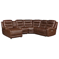 Transitional 6-Piece Modular Power Reclining Sectional Sofa with Left Chaise