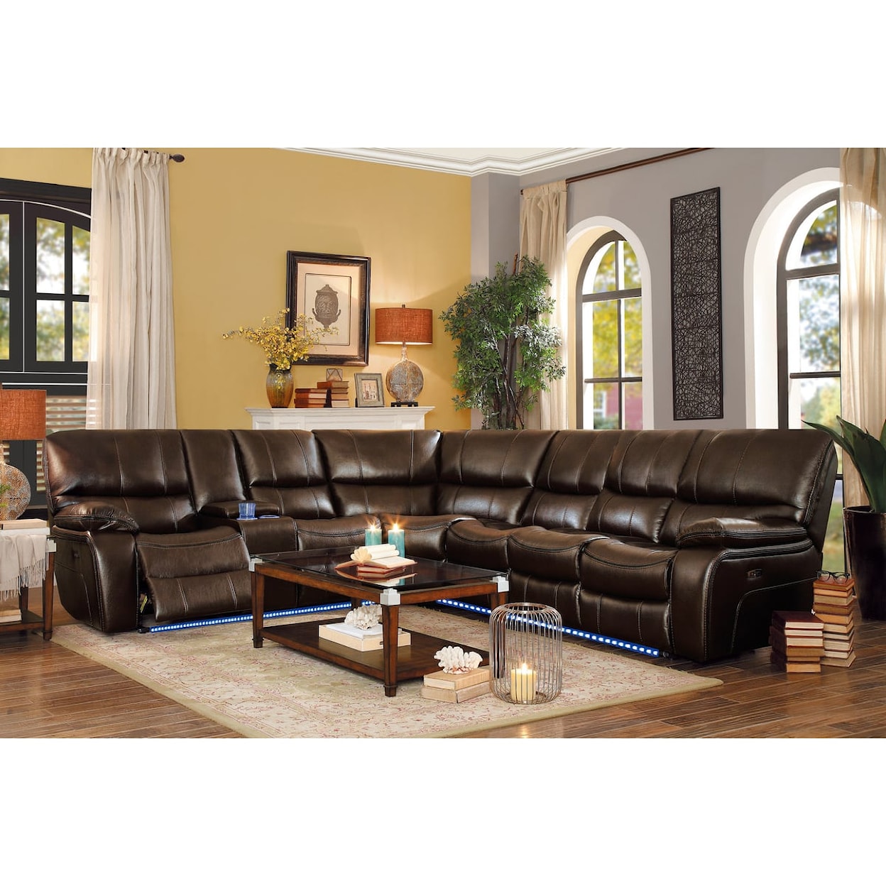 Homelegance Pecos 4-Piece Modular Power Reclining Sectional