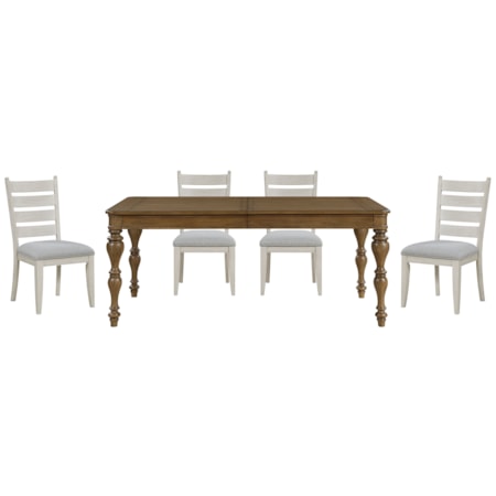 5-pc. Ext. Dining Set w/Storage Drawers