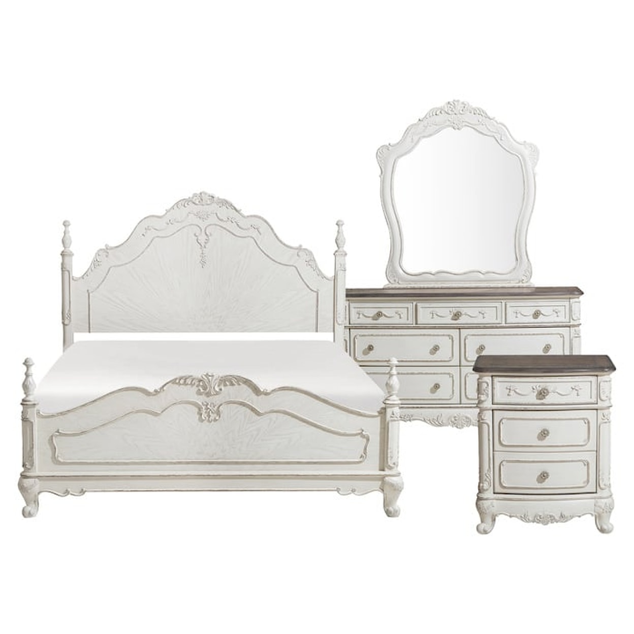 Homelegance Furniture Cinderella 4-Piece Queen Bedroom Set