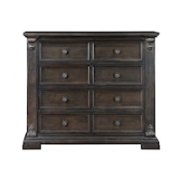 Traditional 8-Drawer Chest with Scrolled Accents