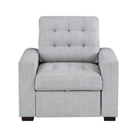 Transitional Chair with Pull-Out Ottoman