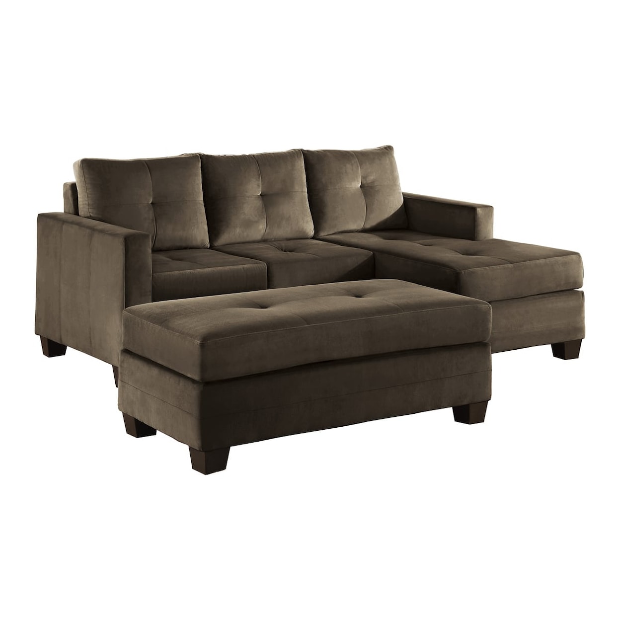 Homelegance Homelegance 2-Piece Reversible Sofa Chaise with Ottoman