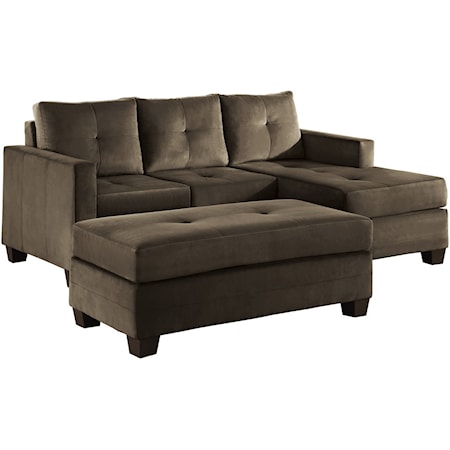 2-Piece Reversible Sofa Chaise with Ottoman