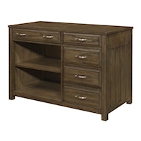 Casual Credenza With Drawers and Shelves
