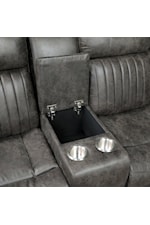 Homelegance Centeroak Casual Double Reclining Loveseat with Cupholders and Storage Console
