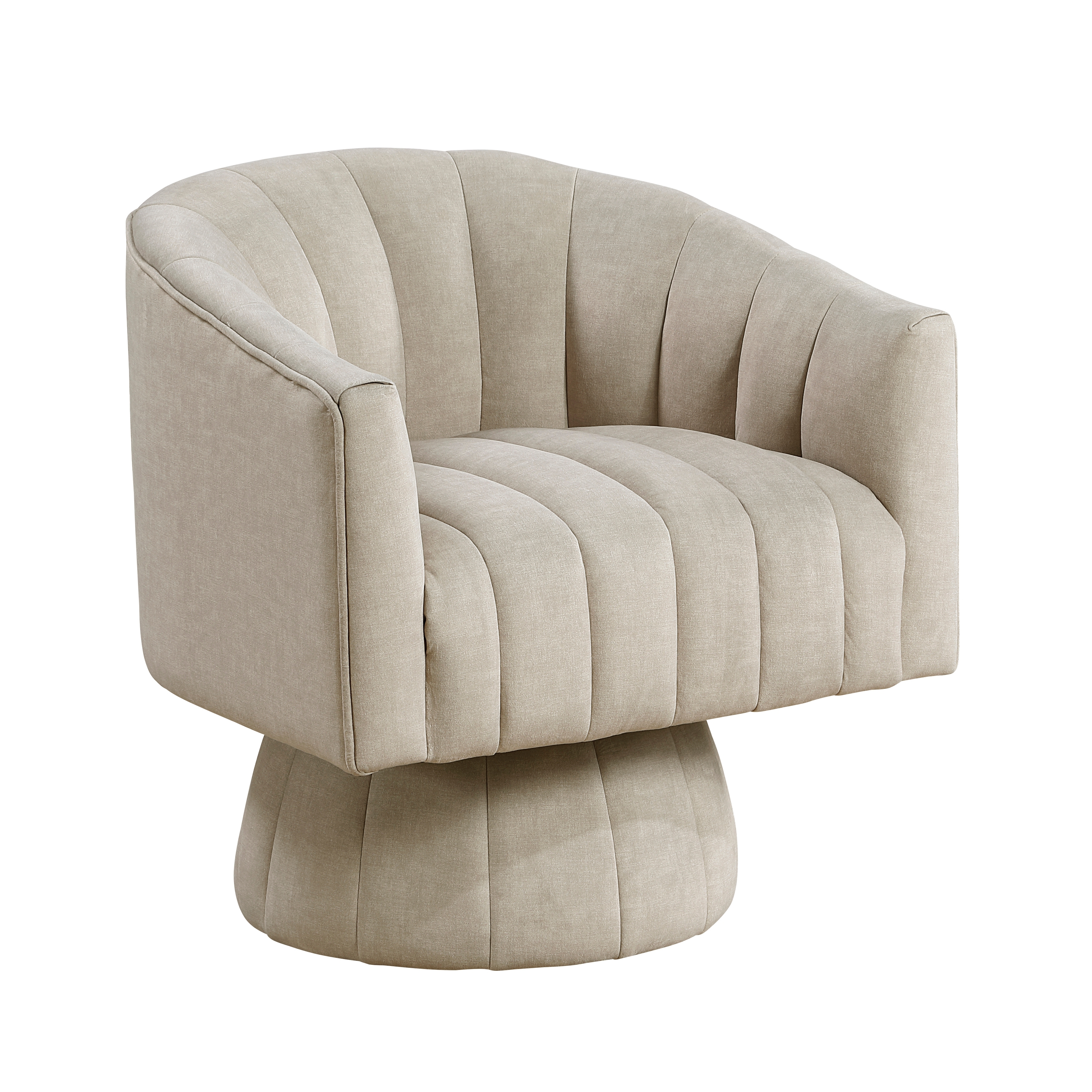 Contemporary Swivel Accent Chair with Barrel Back