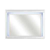 Glam LED Lit Mirror with Mirrored Inlay Frame