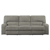 Transitional Dual Reclining Sofa with Track Arms
