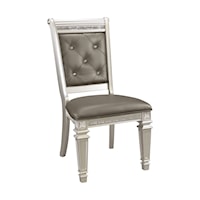 Glam Dining Side Chair with Tufted Detail