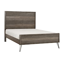 Contemporary Full Bed with Metal Legs