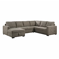 Contemporary 3-Piece Sectional with Pull-out Bed and Left Chaise